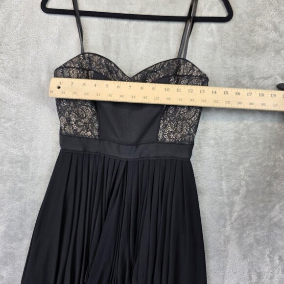 BCBGMAXAZRIA Dress Womens XS Black Kore Lace Sweetheart Bubble Hem Cocktail - Picture 2 of 11